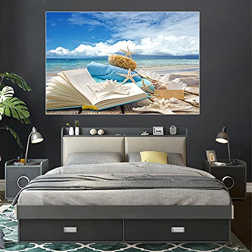 Paysage de plage toile art pour un salon style nordique et chaleureux
