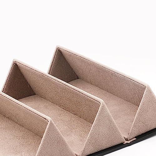 Porta Óculos Estojo Portátil Organizador Viagem Necessaire Dobrável Divisórias (3 Divisórias, Preto)