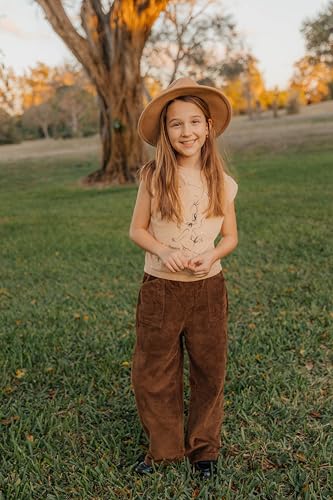Image of Rolanko Girls Wide Leg Corduroy Pants High Waist Trousers Vintage Kids Pants Streetwear Casual 4-12 Years