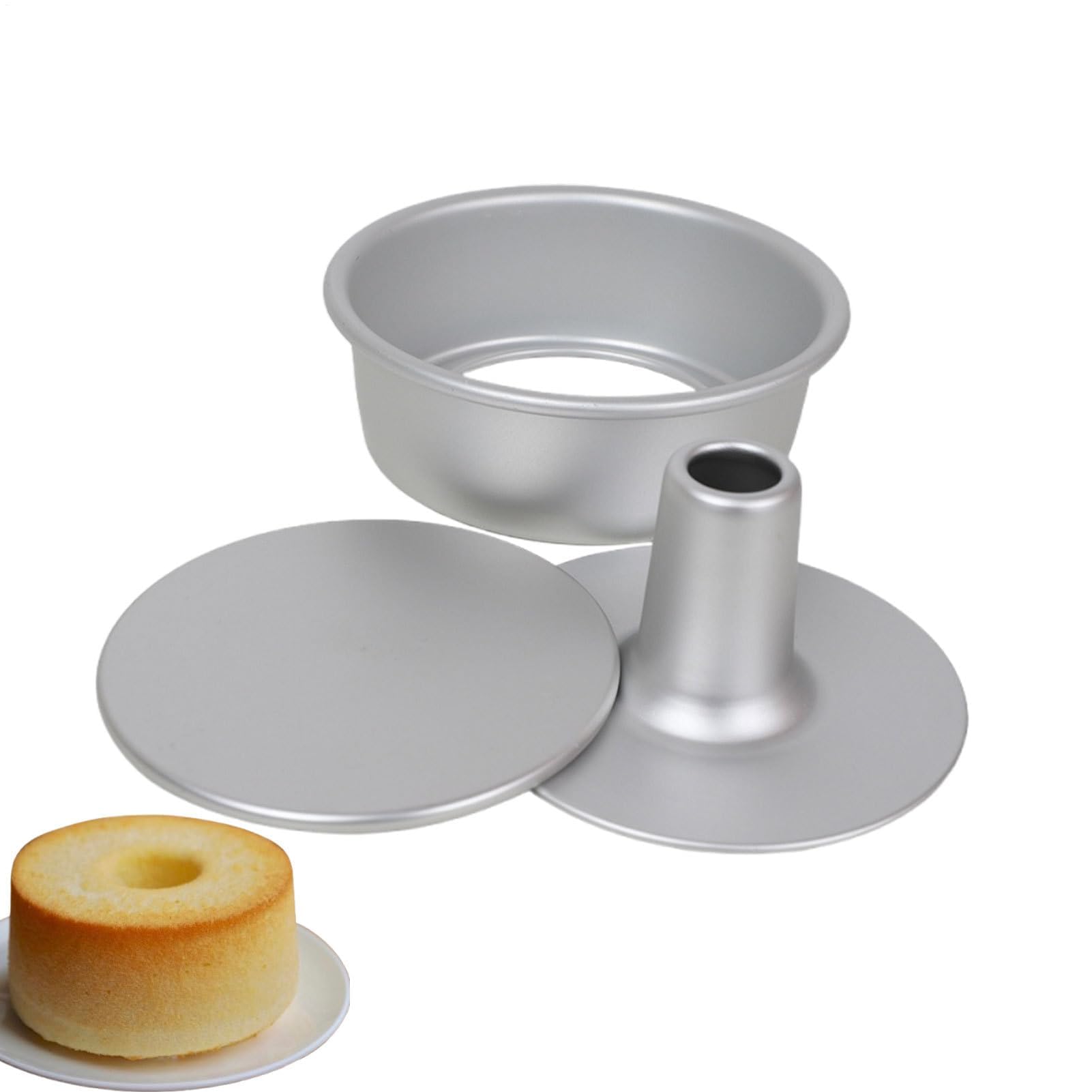 Szyfonowa forma do pieczenia ciasta – 16/20 cm foremka do ciast, forma do Savarin, Anioł Foods Maker | Nieprzywierające aluminiowe formy rurowe, równomierne rozprowadzanie ciepła, łatwe uwalnianie