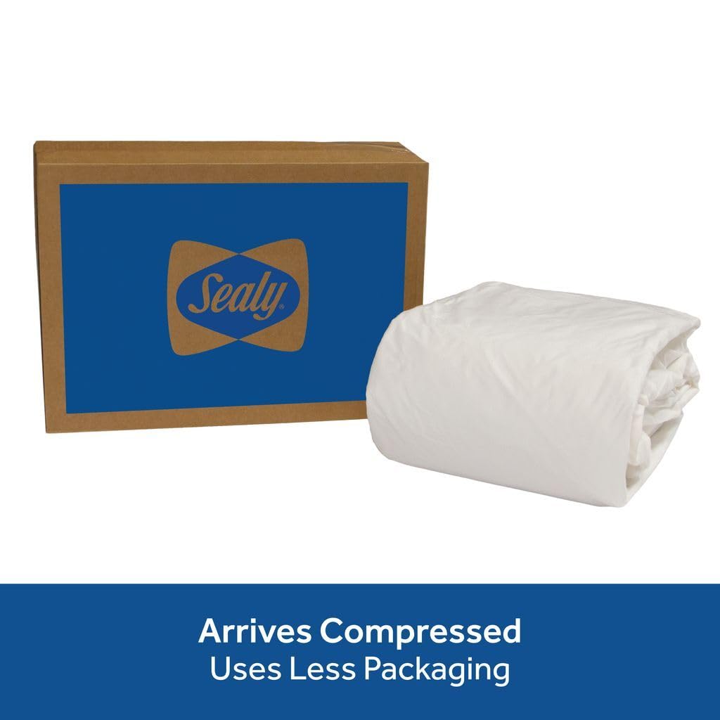 Sealy Protección Completa Impermeable contra Manchas, Antimicrobiano, Suave, cómodo, Parte Superior PerfectGrip, Protector de colchón elástico, Lavable a máquina, tamaño Queen, Color Blanco