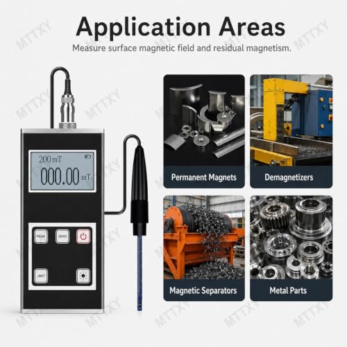Medidor Gauss Digital 0-2000 mT de alta precisión ±1% con batería recargable 4