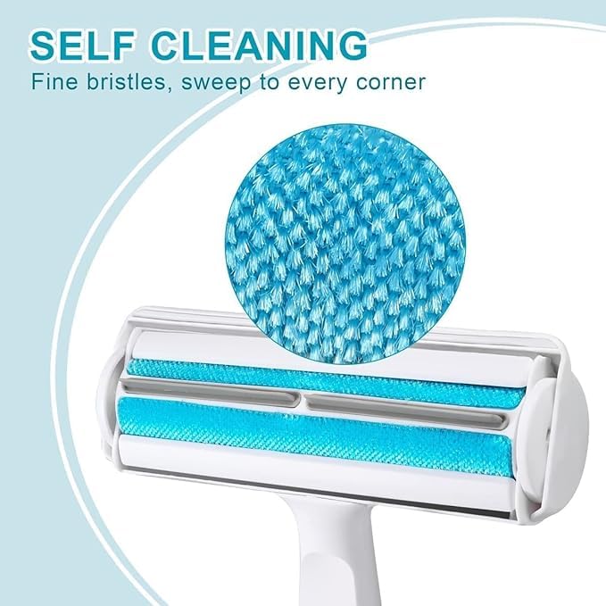Generic Pet Hair Remover Roller - Dog & Cat Fur Remover with Self-Cleaning Base - Efficient Animal Hair Removal Tool Cat Dog Hair Remover for Couch Furniture Car Seat Carpet and Bedding, White