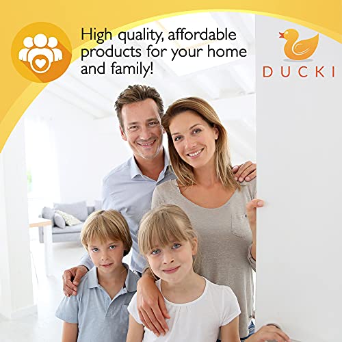 Ducki Door Stopper Wall Protector - Self Adhesive, Quiet, Reusable Shock Absorbent Gel - The Home Or Office - Elegant Door Handle Silencer And Wall Protection Solution- (4Pk)(Clear) #TOP5