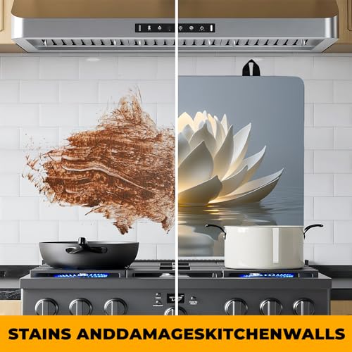 Image of Stove Top Cover Retro Flower Gas Stove Top Cover for Home Decoration Kitchen Pad Non-Stick Washable Cooktop Covers Countertop Protector Keep Stove Clean 28 inchx20 inch (lotus)
