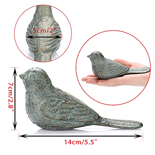 Sumnacon 2Pcs Cast Iron Bird Door Stops - Decorative Rustic Door Stoppers Avoid Drilling Holes, Vintage Iron Door Wedges On Floor Surface For Home Office Commercial Industrial, Gold Green #TOP2