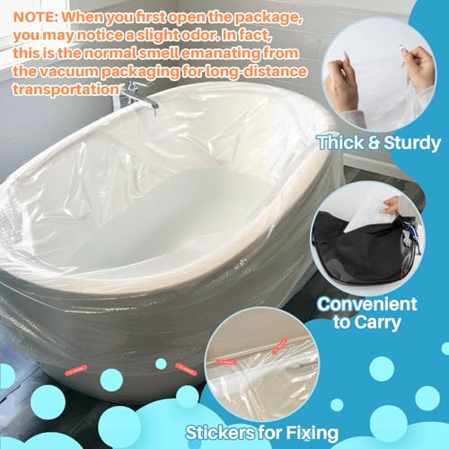image for MAQIHAN 5PACK Disposable Bathtub Cover Liner - 102 x 47 Inch Large Siz