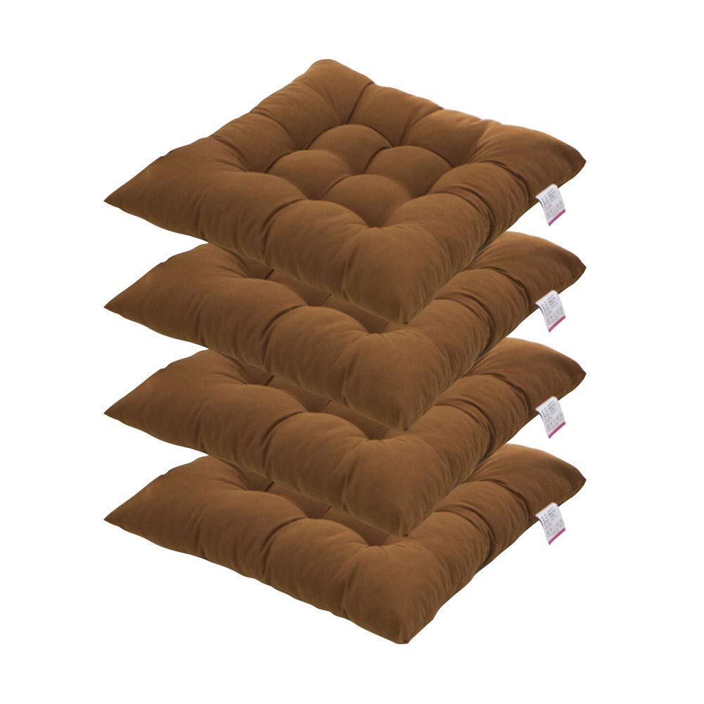 Coussin de chaise pour jardin et patio : lot de 4 oreillers de siège doux pour vos repas