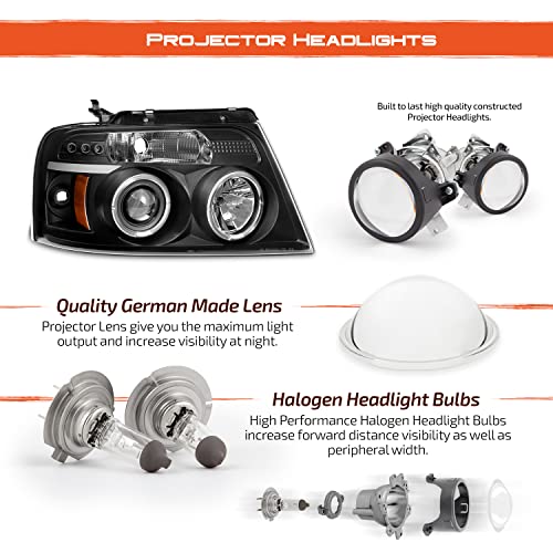 Image of AKKON - For 2004-2008 Ford F150 F-150 Pickup Dual Projector Headlights