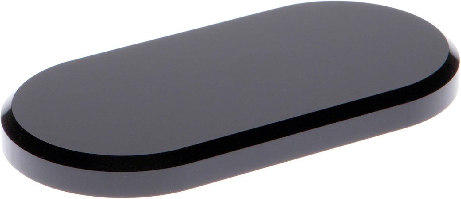 Plymor Black Acrylic Oval Beveled Display Base, 6" W x 3" D x 0.5" H