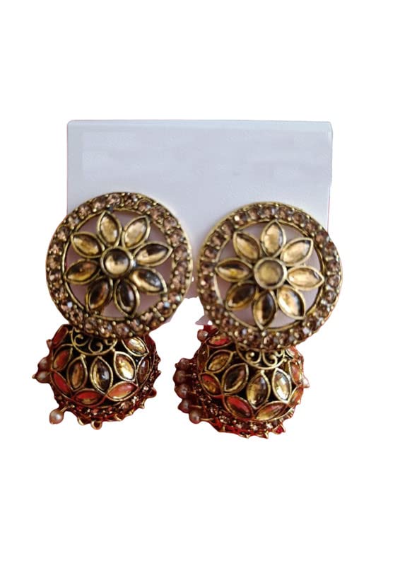 shivaniWomen's Mesmerizing Jhumkas Pearl Studded Earrings For Women/Girls (Golden)