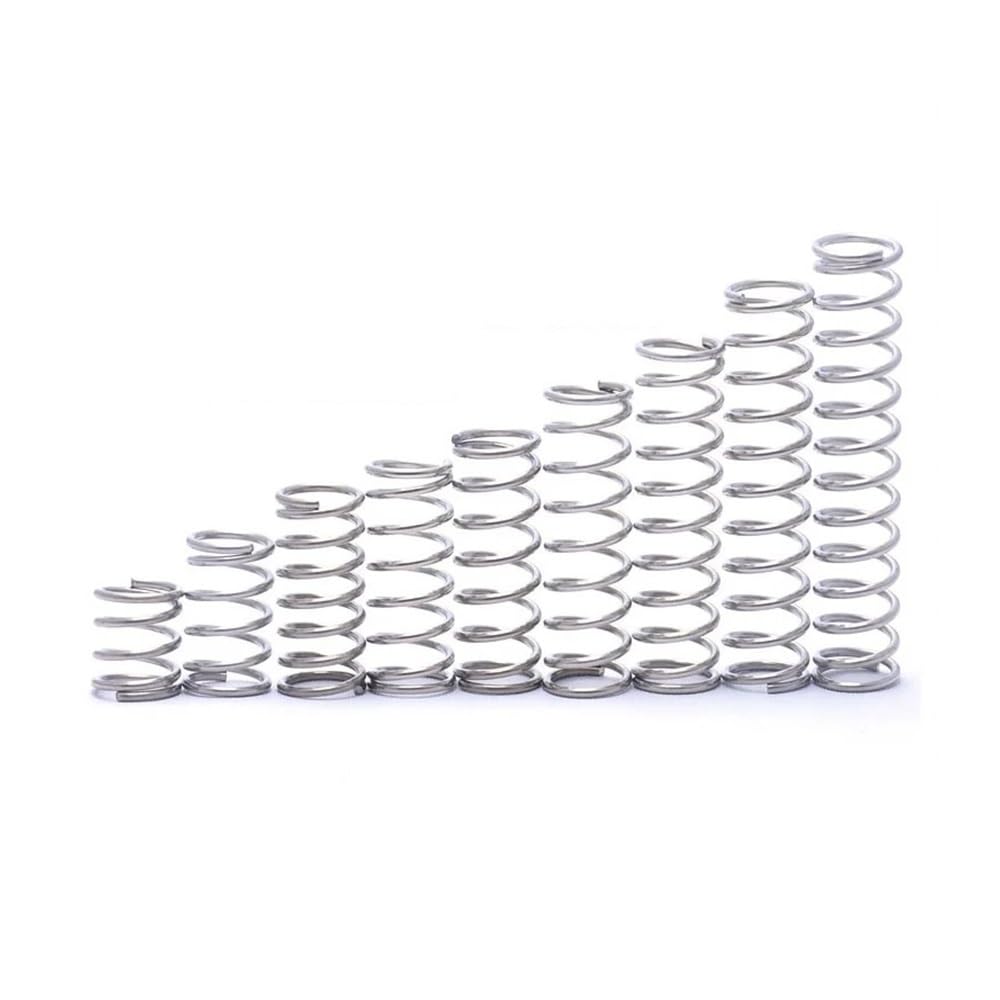 LOEASE 10pcs 304 Stainless Steel Compression Spring, Return Spring, Steel Wire Diameter 0.3mm Outside Diameter 2~6mm(50mm(10PCS),6mm)