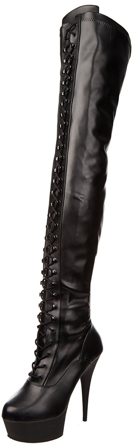 PleaserUSA Plateau-Overknee-Stiefel Delight-3023
