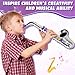 Lewtemi Silver Saxophone Musical Instruments Toy for Kid Toddler Fake Plastic Preschool Music Toy Gift Portable Wind Instrument Early Educational Teaching Songs Toy Gifts for Toddlers Children