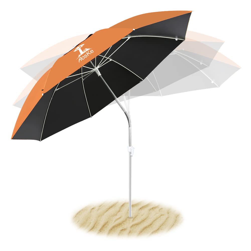Buy AosKe 6.5FT Portable Beach Umbrella SPF 50+ with Sand Anchor, Tilt