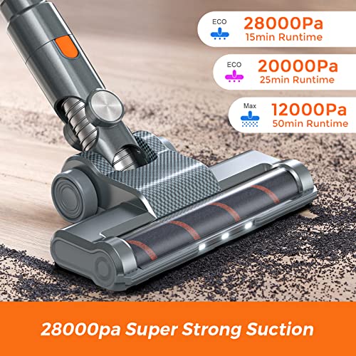 Yesmae Cordless Vacuum Cleaner, Stick Vacuum With 28Kpa Powerful Suction, 350W Brushless Motor, Up To 50Mins Runtime, Led Display, 8 In 1 Lightweight Handheld Vacuum #TOP2