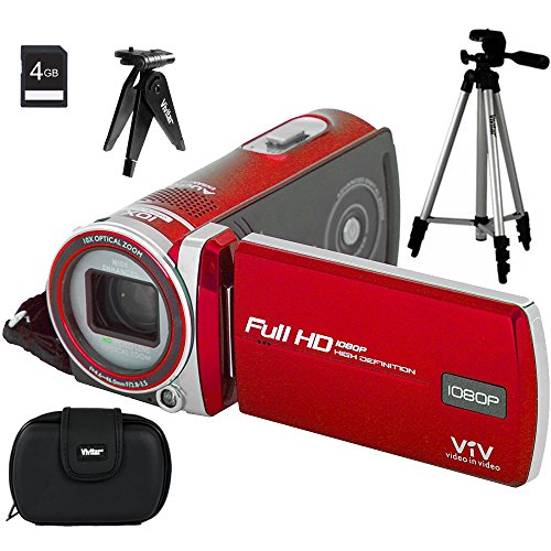 Vivitar Id975 Full Hd 1080P Polaroid Dual Shot Video Camera - Red - 4Gb Accessory Bundle With Deco Gear Dslr And Mirrorless Camera Bag (Small) #TOP1
