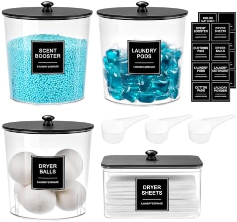 Laundry Pods Container & Dryer Sheet Holder, Laundry Room Organiz...
