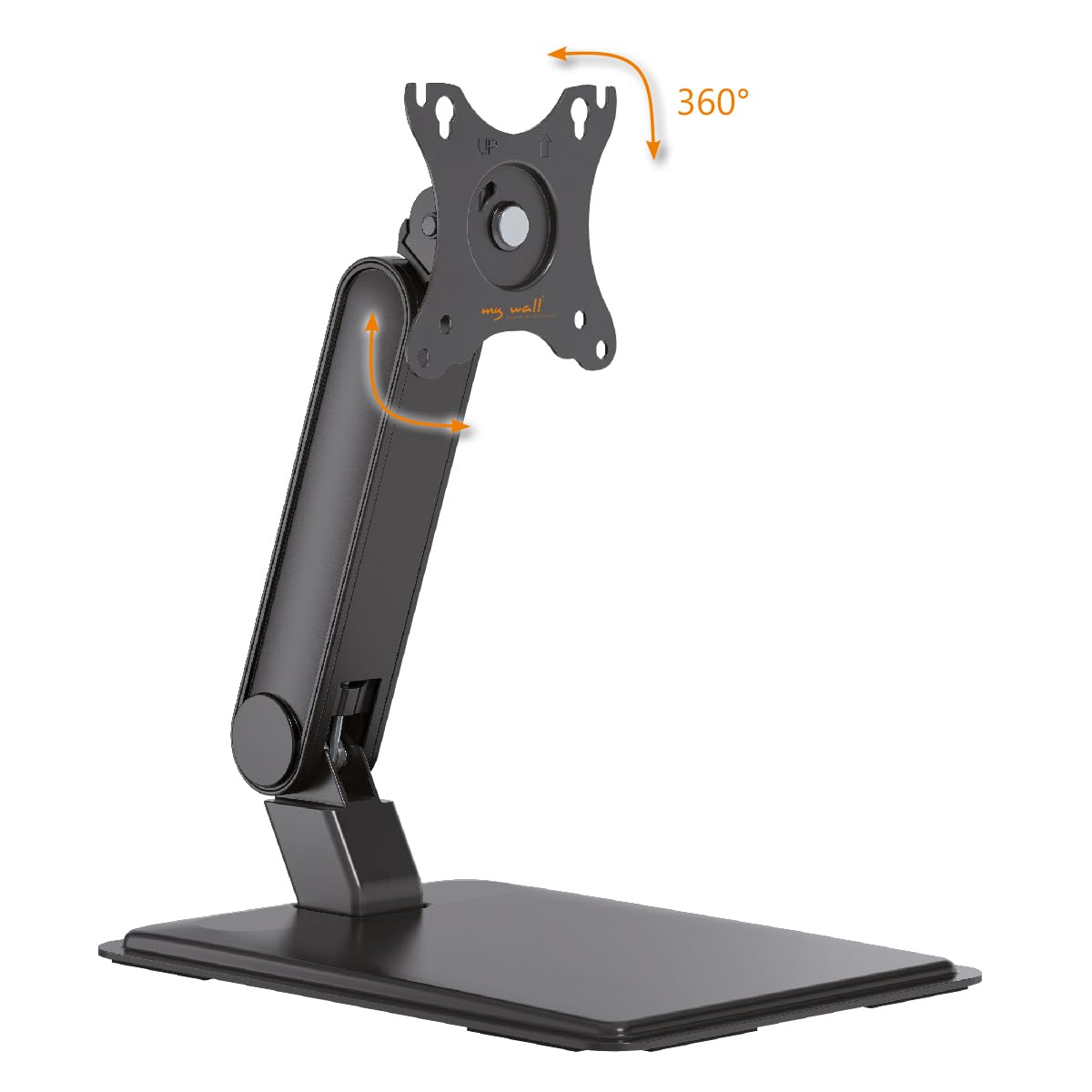 my wall Supporto per monitor regolabile in altezza – HL58L, meccanismo a molla, supporto per monitor, regolabile in altezza, inclinabile, regolabile orizzontalmente, monitor touchscreen