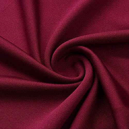 Women's Solid Side Split Boho Pants Wide Leg Palazzo Sweatpants With Slits Flowy Hippie Workout Yoga Trousers (Wine 4X-Large) #TOP5