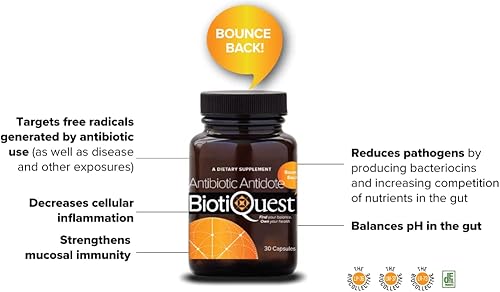 Miniatura 6 de BiotiQuest Probióticos antibióticos antibióticos para reequilibrar el cuerpo después de tomar antibióticos, 20 mil millones de UFC, sin OMG y sin