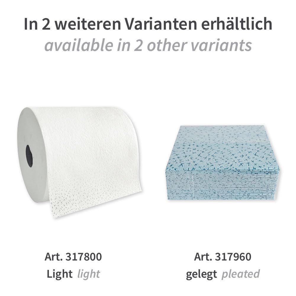 1x500 Abrisse, Reinigungstücher, FRANZ MENSCH, Ø7cm Kern, blau, PP, Premium | Rolle, 36 x 32 cm, 180 m, Wischtücher, Putztücher, cleaning wipes, Werkstatt, Industrie, Gastronomie, Küche