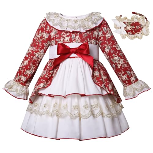 Ropa elegante de niña para eventos de invierno con volantes y flores