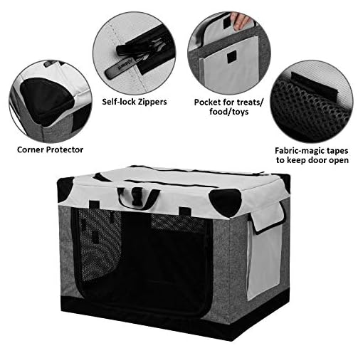 Akinerri Folding Soft Dog Pet Crate Kennel,Soft Collapsible Dog Crate and Kennel with Leak Proof