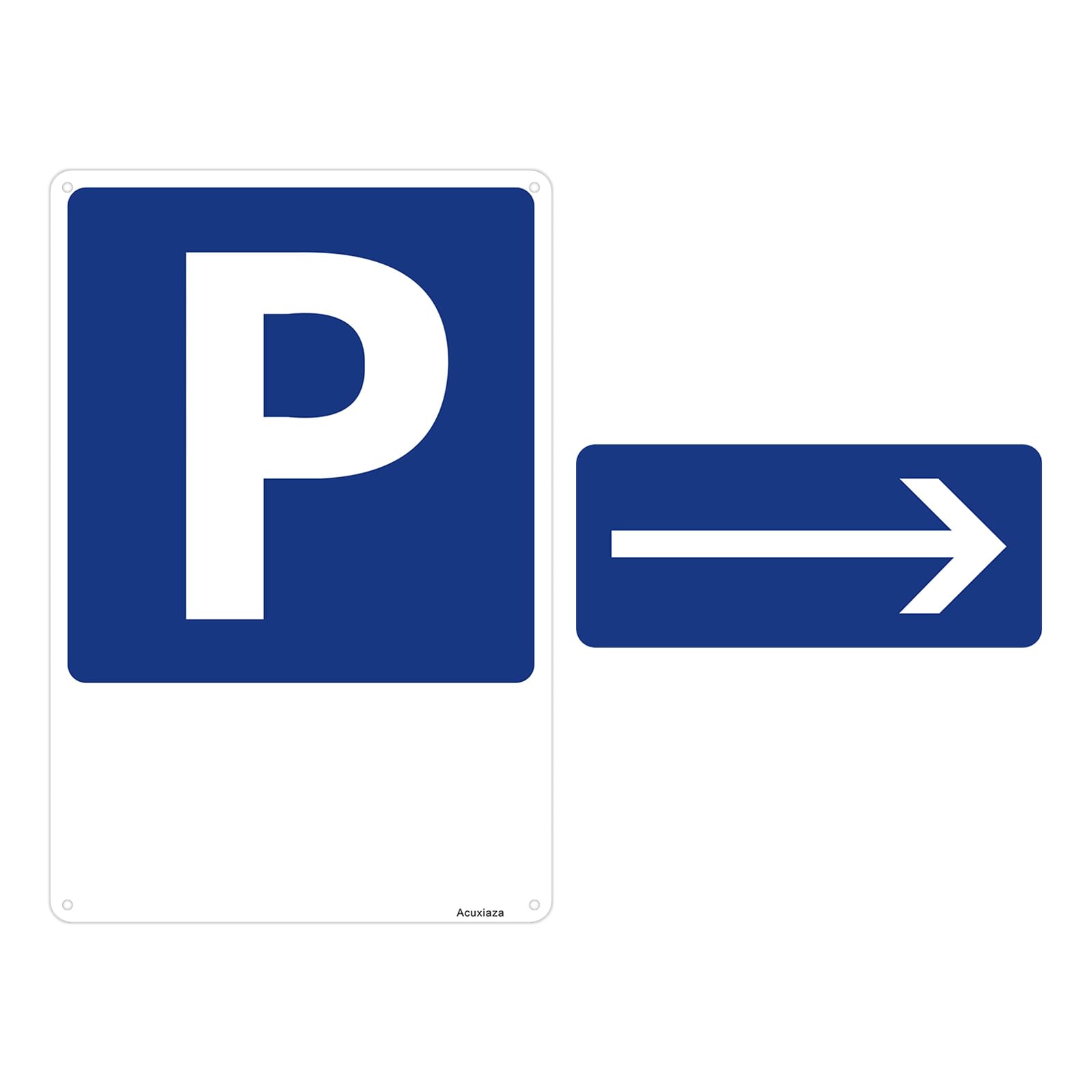 Acuxiaza Parkplatzschild mit Pfeil rechts aus Aluminium-Verbundwerkstoff 3 mm. 20 x 30 cm Metallschild Parkplatzschild Blaues Aluminiumschild Für den Innen- oder Außenbereich an der Wand montierbar
