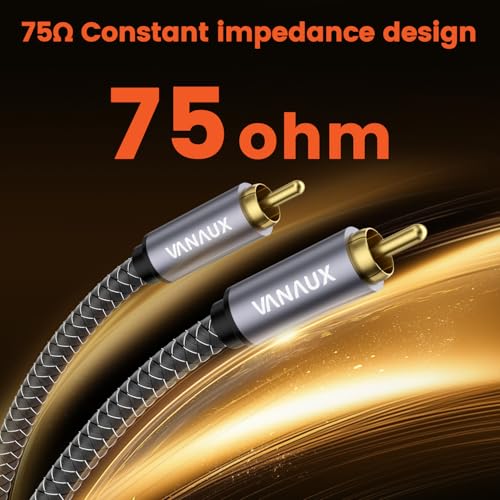 Cable de extensión RCA coaxial de 75 ohmios macho a hembra VANAUX de 1 metro 2