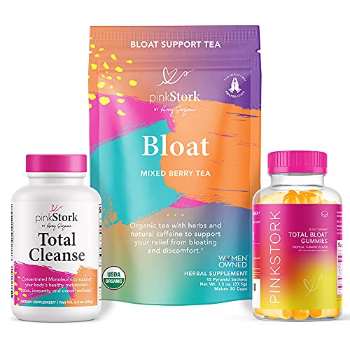 Pink stork bloat bundle: bloating relief for women, met…