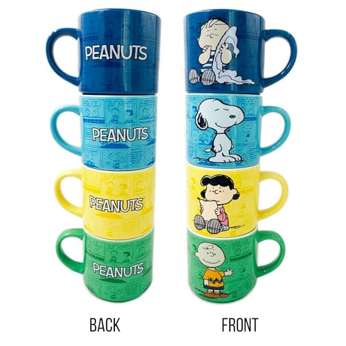 Set de 4 mugs apilables Peanuts 10 oz cerámica miniatura 2