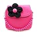 Little Girl Beauty Set Plush Flower Handbag + 2 Hair Clip + Necklace and Bracelet (Rose)