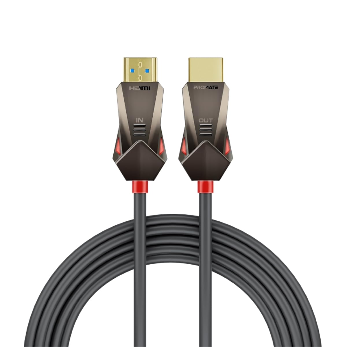 HDMI 2.0 Cable, 4K@60Hz HDMI to HDMI Unidirectional Cable, 3D Video Support, 18Gbps Bandwidth, Ethernet, 15M Fiber Optic Cable and Gold-Plated Connectors for Laptops, Monitors, ProLink4K60-15M