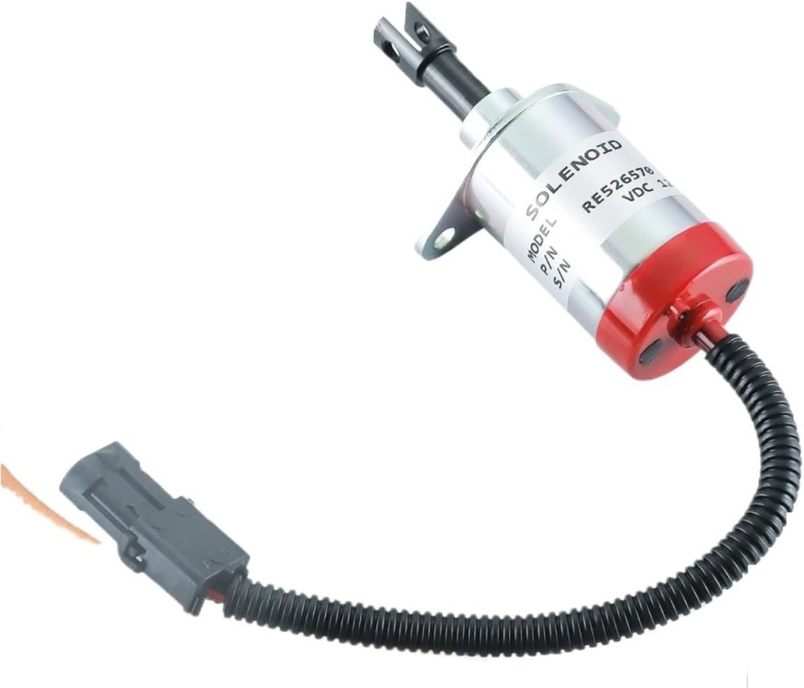 RE526570 12VDC Fuel Shut Off Solenoid Compatible With John Deere 4120 4320 4520 4720 5225 Engine 2.4L .4 4024TF TF270 4024 3.0L