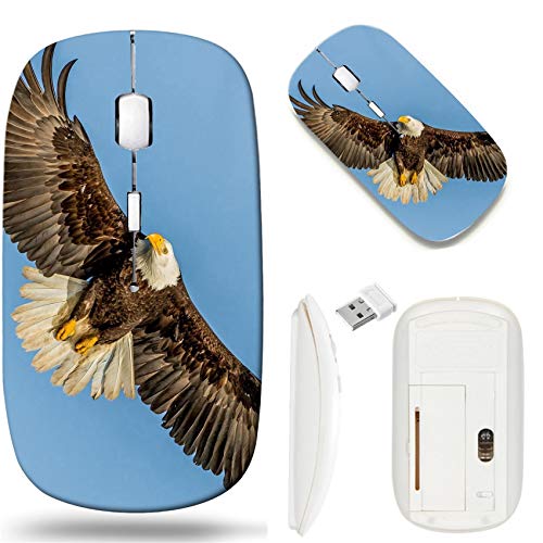 Wireless Mouse 2.4G White Base Travel Wireless Mice with USB Receiver, Noiseless
