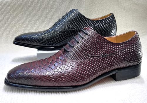 Santimon Men's Genuine Leather Oxfords Formal Dress Shoes, Lace-Up Luxury Casual Shoes for Business, Wedding & Party4