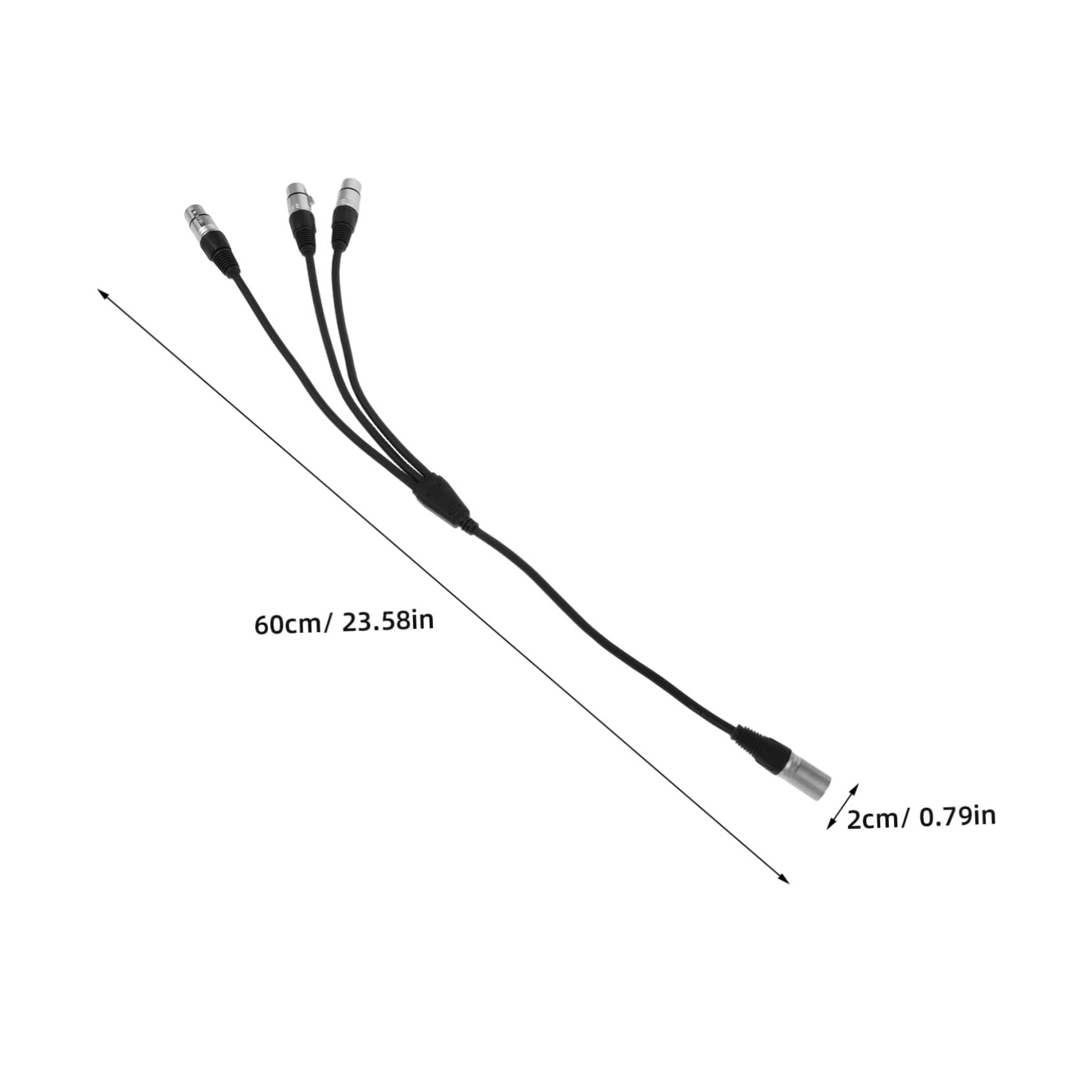 Cavo Audio Xlr 1 a 3, Splitter Microfono 0, 6m, 2 Pezzi | Connessione Bilanciata, Schermatura Anti-interferenze, Design Salvaspazio, per Palco e Produzione Musicale