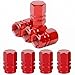 QISF 8 Pièces Capuchon de Valve Auto en Aluminium | Bouchons de Tige de Valve de Pneu | Capuchon de Valve Auto avec Joint | pour Voitures, SUV, Vélos, Camions, Motos (Rouge)
