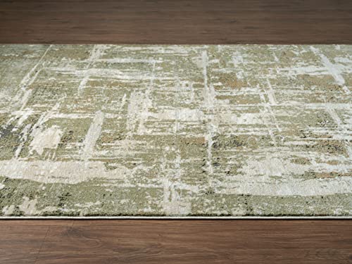 Tapete decorativo Abani Savoy 6' x 9' verde y crema miniatura 5