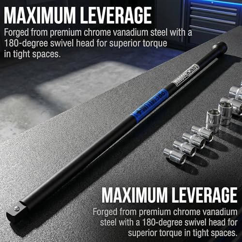 Image of 1 /2 inch Drive Impact Extension Bar, 24 Inch Length Socket Extension, CR-V Steel, Narrow and Deep Areas in Automobile Maintenance, Mechanical Assembly or Industrial Operations