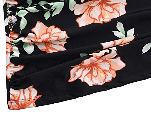 Image of Hilor Women's Tankini Tops Shirred Ruffled Swimsuits V Neck Swimwear Top