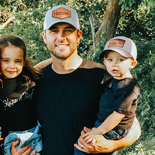 Personalized Toddler Baby Baseball Cap, Custom Hat With Name, Adjustable Leather Snapback Truck Caps For Baby, Infants, Newborn(Black Medium-Mesh) #TOP6