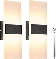 Vista 22 de TRLIFE Dimmable Wall Sconces, Modern Wall Sconces Set of 2 Hardwired Wall Mounted Lights 12W 6000K Cool White LED Wall Sconce Lighting for Bedroom