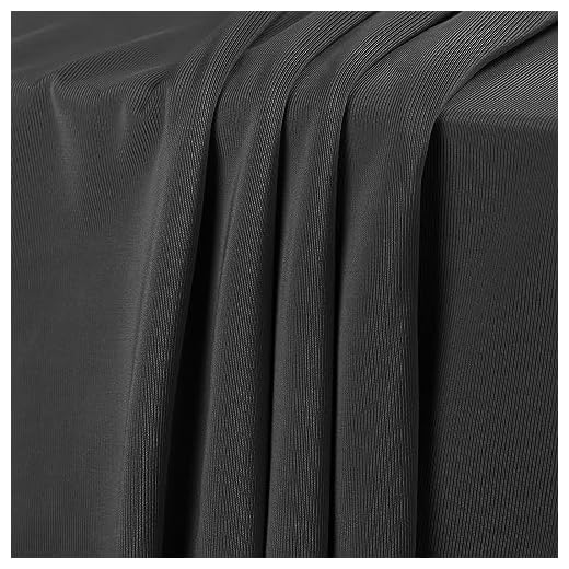 Spandex Nylon Lycra Fabric 4-Way Stretch(20% Spandex) - 60x36inch Spandex Lycra 4-Way Fabric for Swimsuit,Yoga Wear,Dancewear,Sportswear,Table Cloth | 60" Width by The Yard - Black