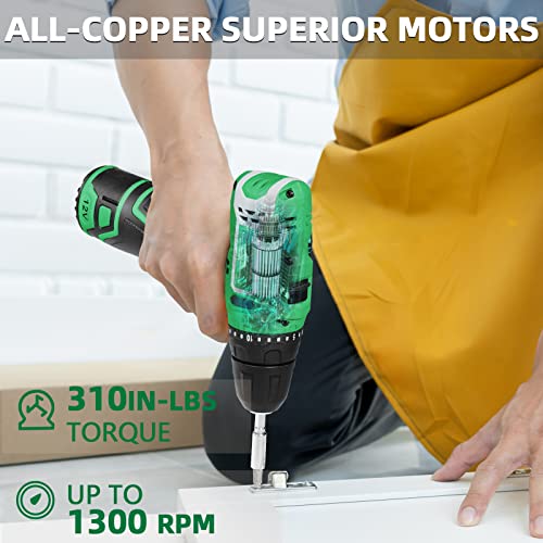Altocraft Power Drill Cordless 12V Max,3/8" Small Electric Screwdriver Driver Tool Kit W/Battery & Charger,Keyless Chuck,Variable-Speed,Led Work Light,Compact And Lightweight For Diy Home Use #TOP2