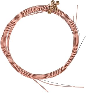 SOLDOUT™ 6 String Electric Guitar Light Strings Accessories Acoustic Musical Instruments Coated Core Nickel Alloy Wound (Rose Gold, Pack of 6)