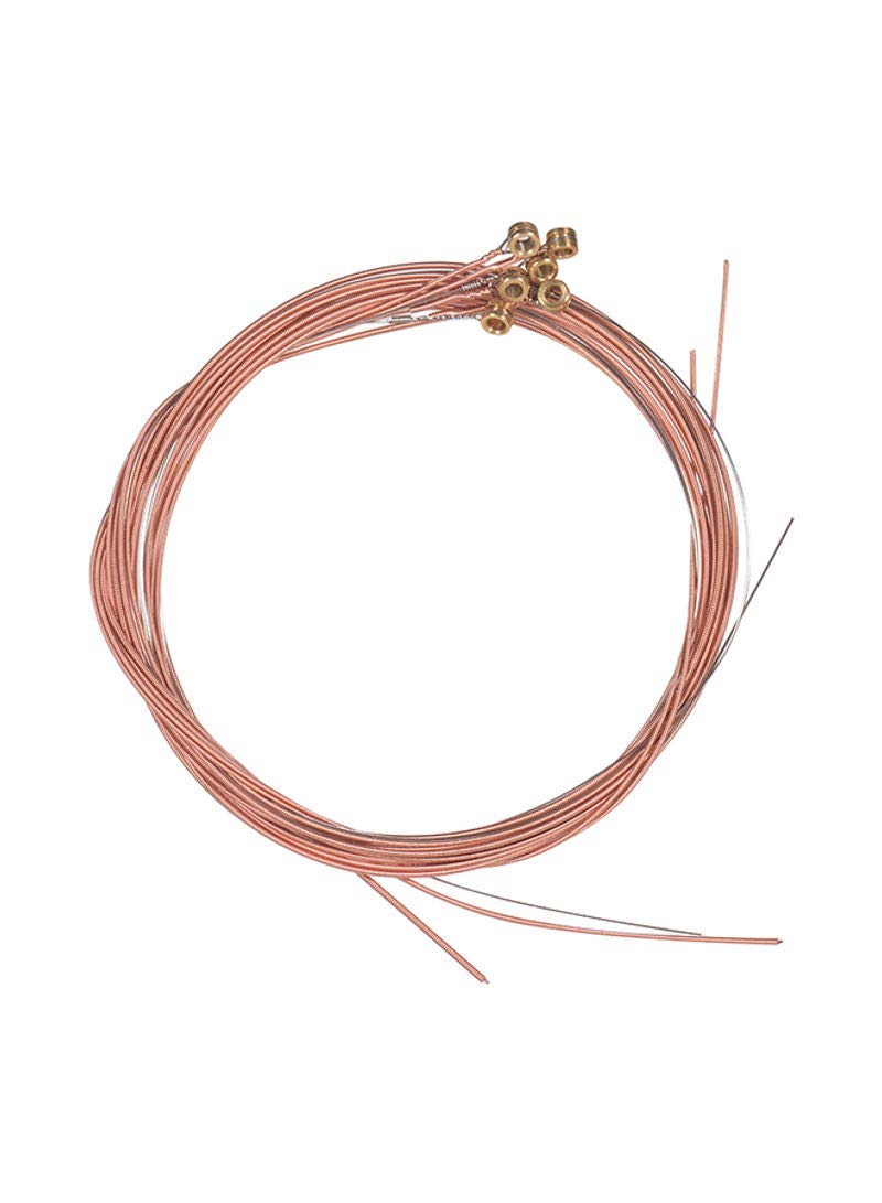 6 String Electric Guitar Light Strings Accessories Acoustic Musical Instruments Coated Core Nickel Alloy Wound (Rose Gold, Pack of 6)