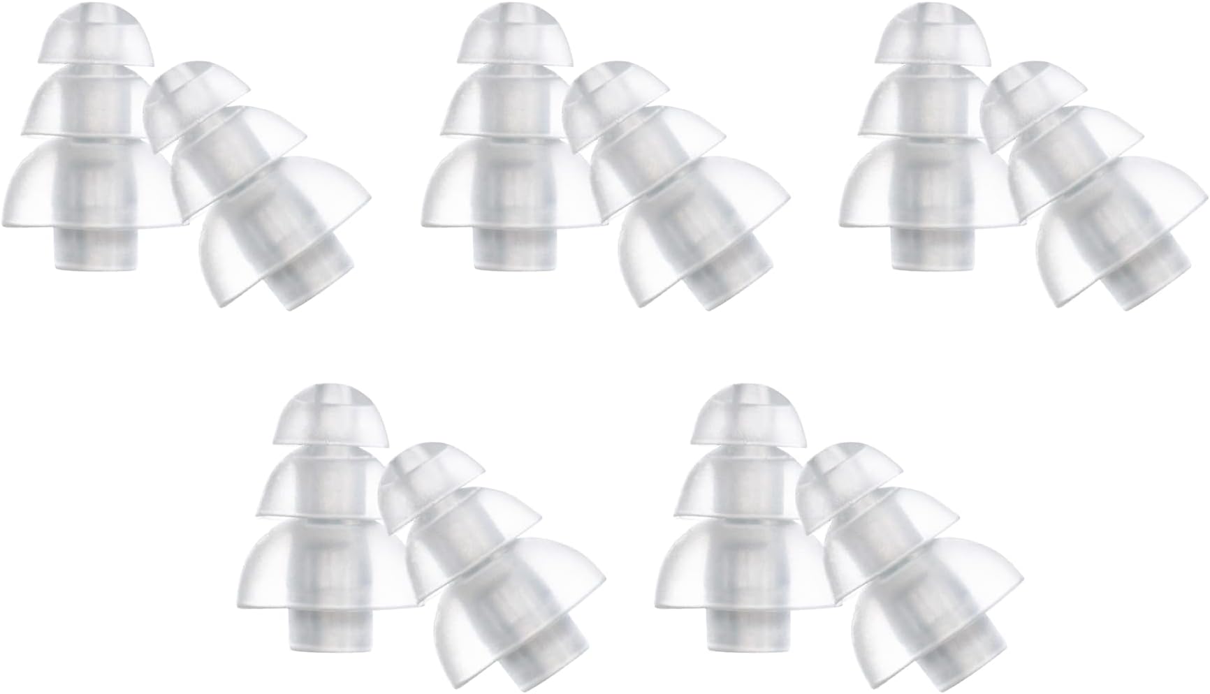 ER38-15SM 3-Flange Replacement Eartips - Small - 10 Pack - Frost,White