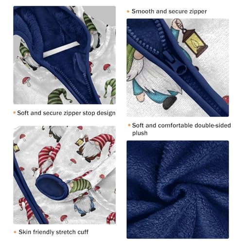 CHIFIGNO Gnomes with Lamp Boys Winter Jacket, Toddler Zip up Jacket Thick for Fall Winter Spring 3T3